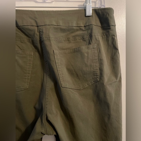 Soft Surroundings Green Stretch Pull On Capri Pants Size Large Petite - Picture 9 of 13